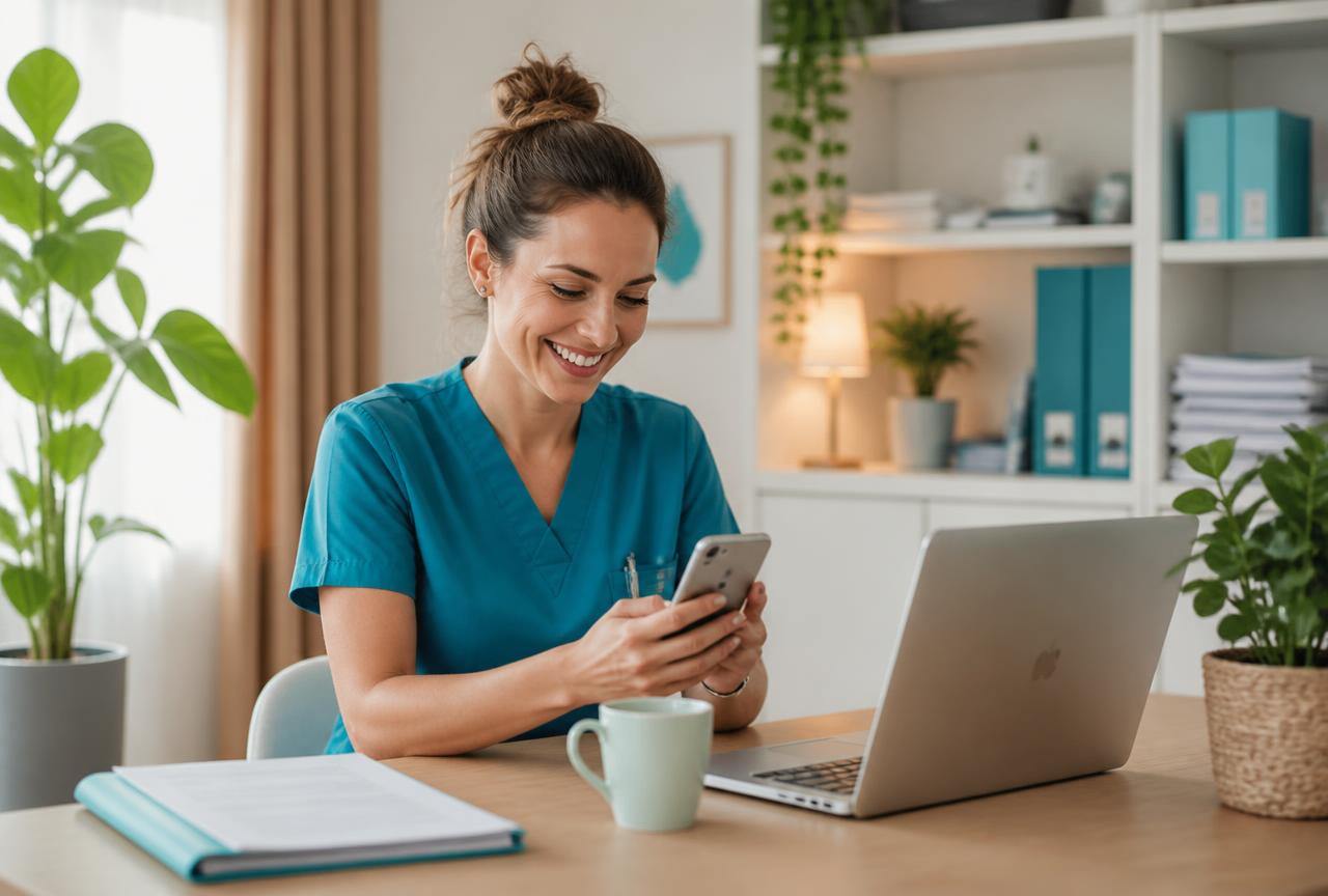 Zorgverlener regelt haar administratie gemakkelijk via de app